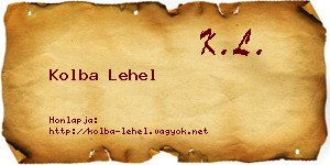 Kolba Lehel névjegykártya